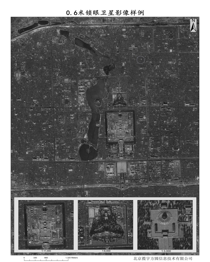 60年代0.6米锁眼卫星影像数据样例图（锁眼卫星影像查看联系北京揽宇方圆）