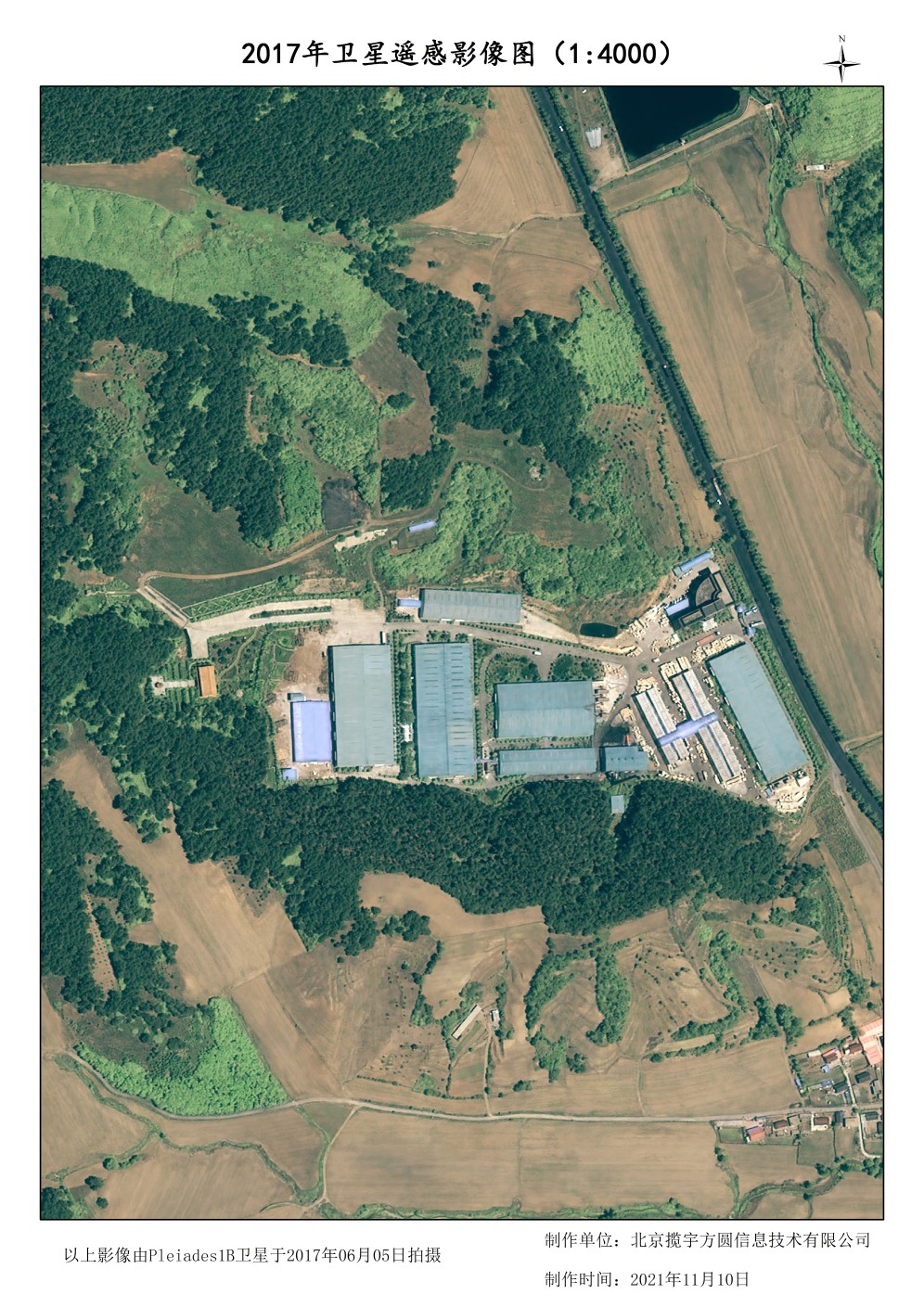 Pleiades卫星0.5米分辨率的工厂建筑影像图